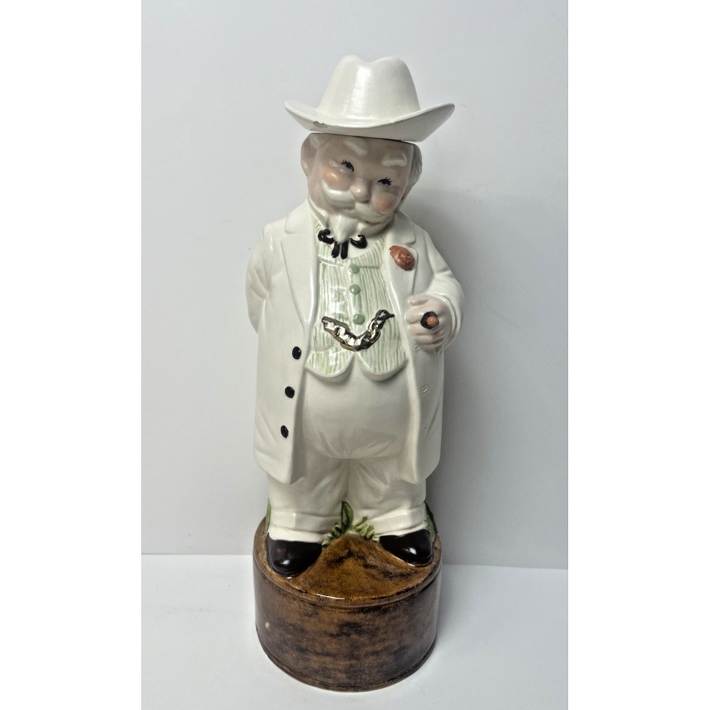 Vintage 70's Alberta's Bourbon Decanter, Hand Painted